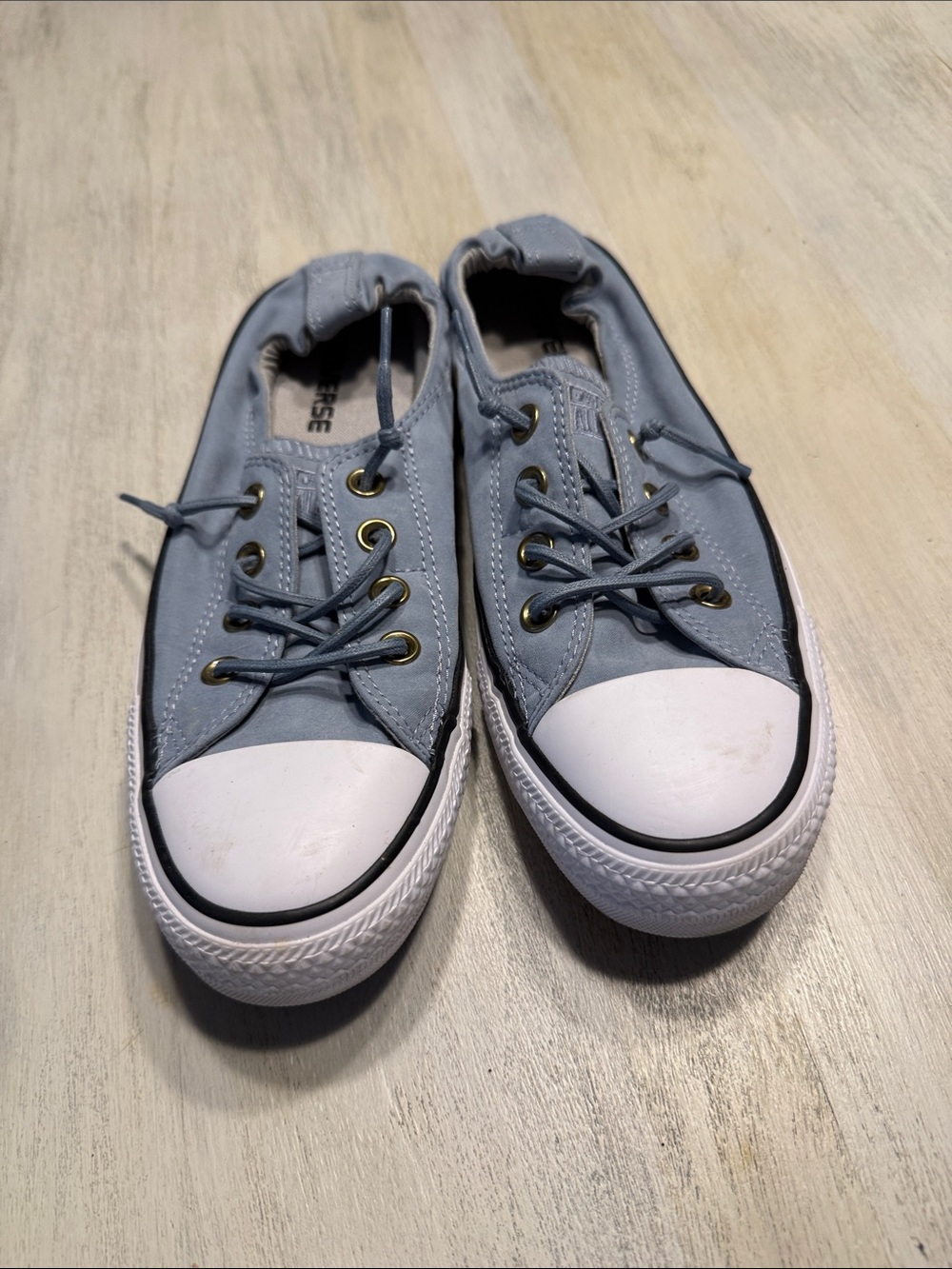 Converse Kids Low-Top Sneakers in Light Blue and White
